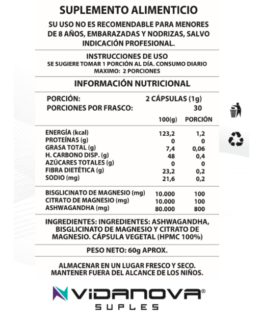 Ashwagandha + Magnesio | Relajación y Bienestar Natural