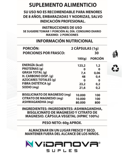 Ashwagandha + Magnesio | Relajación y Bienestar Natural